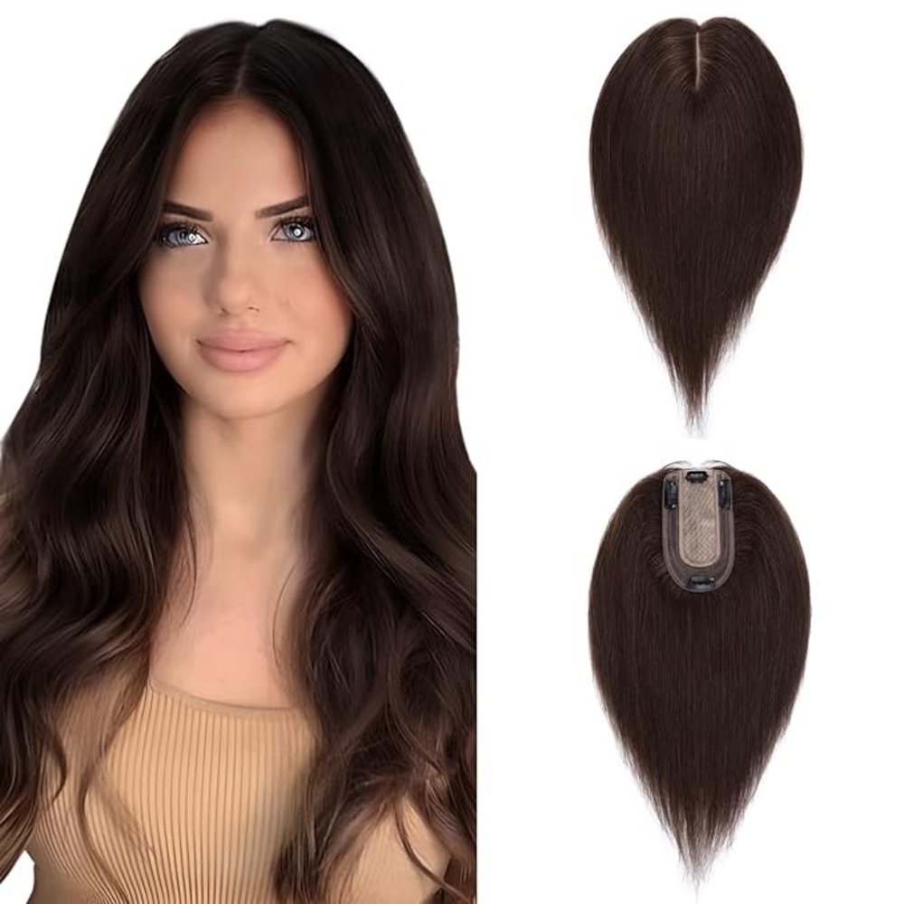 Human hair #2 dark brown hair topper